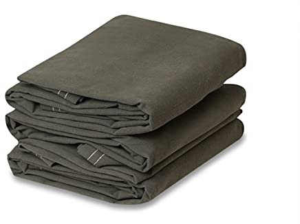 Telone in cotone ecologico resistente, per coperture di barche e tronchi, colore grigio, 6 x 8 (1,8 m x 2,4 m)