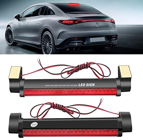 YONGMING Universal 12V Led Troisième Feux de Freinage,24LED Haute Montée Troisième Arrêt de Frein Feu Arrière Lampe pour Car Remorque Bus Camion Bateau RV,Paquet de 2