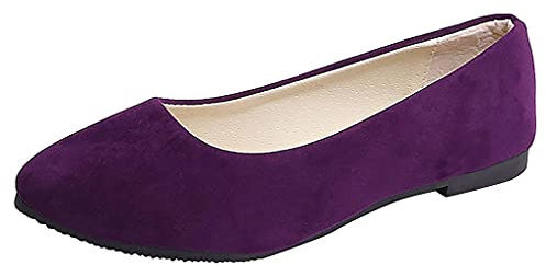 SIGOYI Ballerines plates confortables à enfiler pour femme - Couleur unie, violet, 37.5 EU