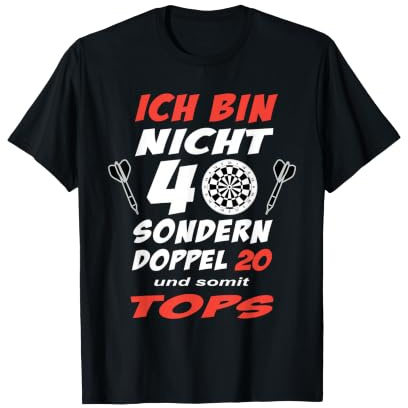 Lustiges Dart Geschenk zum 40. Geburtstag für Dartspieler T-Shirt