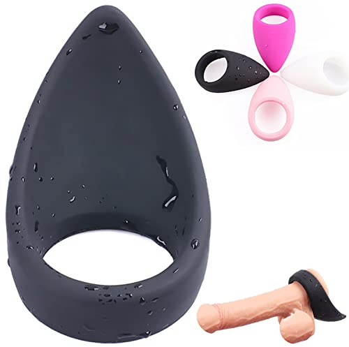 Penisringe Hodenring Mit Hodensack Ring Gürtel, 3 Größen Breit Penis Ring Premium Dehnbar Silikon 40 Mm 45 Mm 50 Mm Pennisring Cockring Hodensackdehner Sexspielzeug Für Männer Paare,Schwarz,50mm