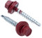 4.8 mm x 35 mm Viti per tetti, testa esagonale autoperforanti colorate (RAL 3011 Rosso marrone) viti per tetti con rondella di tenuta in EPDM, viti temprate zincate antiruggine (50 pezzi)