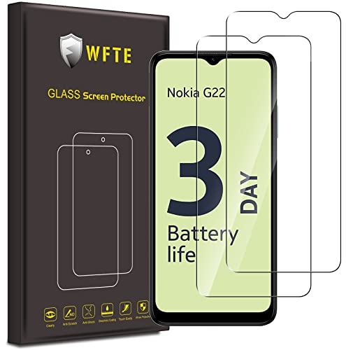 WFTE [2-Pezzi Vetro Temperato per Nokia G22 Pellicola Protettiva [Durezza 9H][ Anti graffio][Anti-Impronte][Senza Bolle] Pellicola Protettiva per Nokia G22