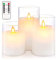 HIYAA LED Flameless Candles, Transparent Glass Battery Operated Candles Flickering with Remote, 3D Wick Realistic Warm Light LED Candles Flickering with Timer for Wedding Party Christmas Decoration