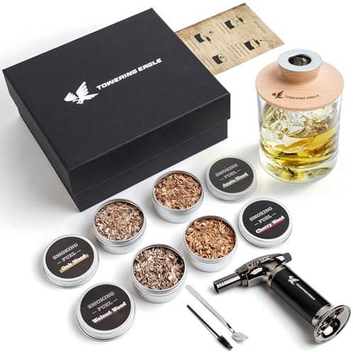 Cocktail Smoker Kit mit Fackel und Holzchips für Whiskey und Bourbon Infuse Whiskey, Cocktails, Wein, Käse, Salat und Fleisch mit Rauch.