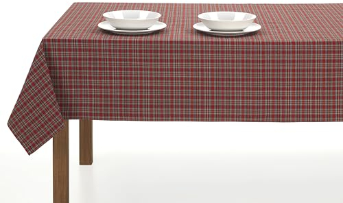 LAN&LAN - tischdecke Weihnachten, für große rechteckige Tische, weihnachtstischdecke große Karos mit DREI verschiedenen Größen zur Auswahl (Klein Bilder, 140 x 350)