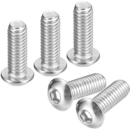 QUARKZMAN 5/16-18x7/8 Bouton Tête Douille Capuchon Vis, 10pcs 304 Inox Acier Fixations Hex Boulons, Complet Filetage Hexagonal Entraînement