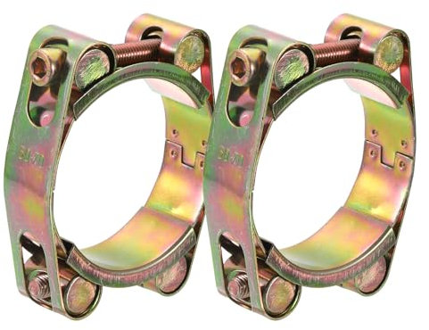 sourcing map 2Pcs T-Bolt Hose Clamps, 60-70mm/2.36-2.76 ID Range, Carbon Steel Radiator Hose Clamp Intake Clamp for Truck Exhaust