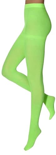 krautwear Collant da donna e ragazza, 60 denari, carnevale, sport, colori neon