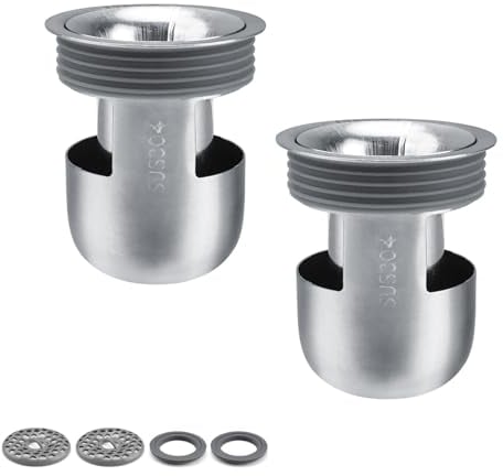 Desague Antiolores, HERKINDNESS 2 Piezas Núcleo de Desagüe De Piso Forma de U, Drenaje de Piso de Ducha de Acero Inoxidable con Filtro, para Balcones, Cocinas, Fregaderos, Duchas y Lavaderos