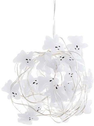 Lindby Halloween LED Lichterkette Batterie Geist, 3,20 m 30 LED Deko Geister Lichter, Halloween Deko Indoor Geisterlichter, Weihnachten, Party, Fest Dekoration, Partydeko