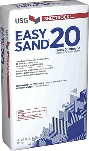 USG Sheetrock 384214060 18 Lb Bag Easy Sand 20 Min Joint, Light-Weight Setting Type Compound Powder