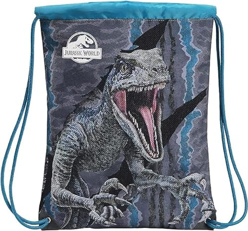 Jurassic World Turnrucksack, Jugend-Seilrucksack, Gepäcktasche, im Dunkeln Leuchtender Reisesack-Rucksack, Geschenk für Jungen und Jugendliche