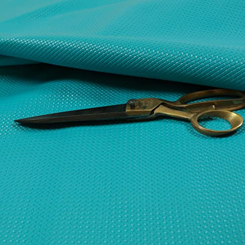 Redbrick Mill Fabrics Flammhemmendes, leicht gestepptes, strukturiertes, schlichtes, strapazierfähiges Leder in blaugrünem Vinyl-Polsterstoff (pro Meter)