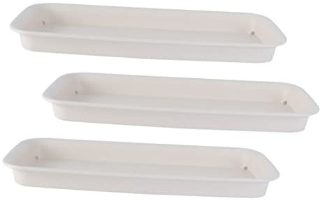 SEWOART 3Pezzi Vassoi per Fioriere Plastica Rettangolari Sottovasi Multiuso per Piante e Fiori Ideali per Interni Ed Esterni Vassoi Base per Vasi di Fiori