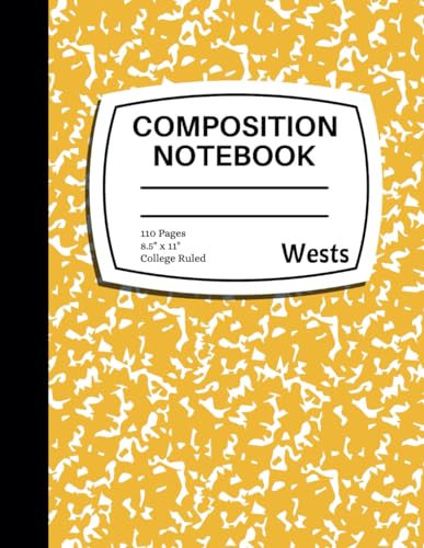 Composition Notebook College Ruled: Yellow Marble Composition Book - Yellow Notebook Journal for School, College, University, Work, Office Supplies - 8.5 x 11 - 110 Pages - Blank Lined Notebook