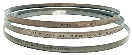 3PCS 835mm Bandsaw Blades 14t, 14-18t,18t, 24t M42 Bi-Metal 32-7/8 X 1/2 For Dewalt, For Makita, For Ryobi Bandsaw (Color : 24 TPI, Size : 0.5mm)