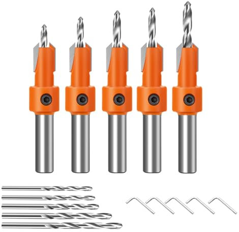 Juego Brocas Avellanadoras Madera, Juego Brocas Avellanadoras Madera, 10 Piezas Brocas Con Avellanador, VáStago 8 Mm Tope Profundidad, Trabajar Madera, PláStico, Taladrar Agujeros.