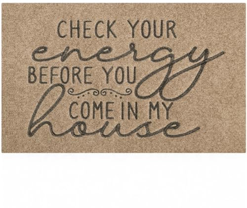 Lzuso Indoor Front Door Mat for Shoes by Door Check Your Energy Before You Come in My House Door Mats Outdoor Indoor Funny Door Mats for Outside Entry High Traffic Garage Patio 28X18