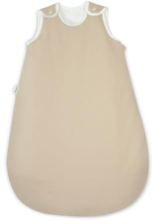 Ehrenkind® Babyschlafsack | Schlafsack Rund 2.5 TOG | Bio-Baumwolle | Ganzjahres Schlafsack Baby Gr. 74/80 Farbe Beige | Oeko-Tex | Schlafsack winter und Sommer Schlafsack Kinder