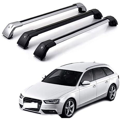 HRTYUWDGK Auto Dachträger Gepäckträger Für Audi A4 Avant 8K5 B8 2009-2013, 2 Stück Aluminium Querträger Dachgepäckträger Fahrradträger Camping Autozubehör,A/Black