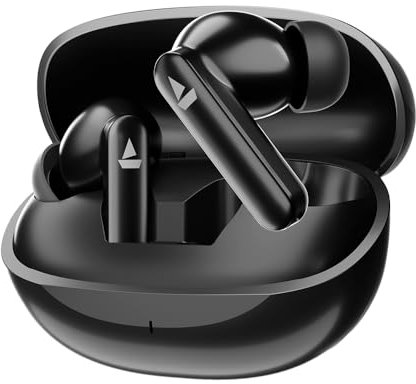 Boat Airdopes 301 TWS in Ear Earbuds, 75hrs Playtime, Quad Mics with ENx, ASAP Charge, IWP Tech, Beast Mode (50ms Low Latency), 10mm Drivers, Bluetooth v5.3 & IPX5 Resistance(Midnight Shadow)