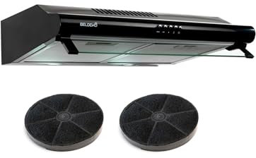 HOTTE CASQUETTE/VISIERE DOUBLE MOTEURS 60 CM - NOIR | BELDEKO
