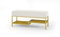 BETTSO - Elegante Sitzbank 80cm Mello, Polsterbank mit Metalbeinen, Moderner Bettbank, Garderobenbank, Sitzhocker Wohnzimmer, Schlafzimmer, Flur - Stoff Hellgrau - Rahmen Gold - Breite 80cm