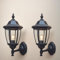 EBION 2 Stück Wandlampe Wandleuchte Aussen E27, Kunststoff AußEnlampe Aussenlampe Wand IP44 Wasserdicht, Klassisch Wandleuchten AußEnwandleuchten Für Garten Terrasse Balkon Schwarz(Ohne Leuchtmittel)