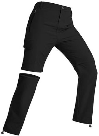 BondiTrekk Damen-Wanderhose-Zip-Off-Trekkinghose, Atmungsaktiv Wanderhose Damen Schnell Trekkinghose Abnehmbar Zip Off Outdoorhose Sommer Hiking Pants Funktionshose Schwarz XL