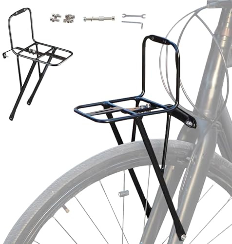 Fahrrad Gepäckträger Vorne | Lastenrad Gepäckträger | Montagehalterung für Tasche Gepäckkorb Transport Alltag Pendeln Langstrecke