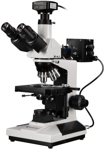 Bresser Trinokulares Mikroskop Set mit MikroCamII 9MP 4K Kamera, 20W Halogenbeleuchtung, ideal für Labor und Forschung