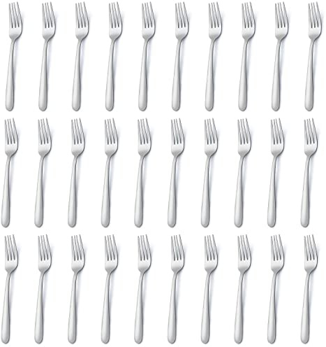 Funnydin 48-Piece Stainless Steel Fork Set - 7.1 Inch Cutlery for Dinner, Table, Cake, and Dessert - Dishwasher Safe - Home Kitchen & Restaurant