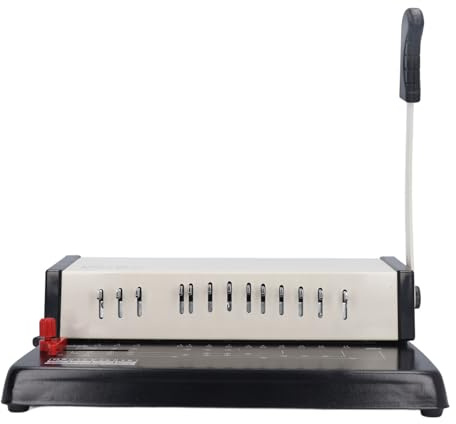A4 13 - Ring Manual Comb Binding Machine, Book Binding Machine for A4 A5 A6 Paper, Multifunctional Wire Binder with Adjustable Margin for Office Home Use