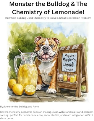 Monster the Bulldog and The Chemistry of Lemonade! A fizzy tale of sugar, science, and sticky paws.