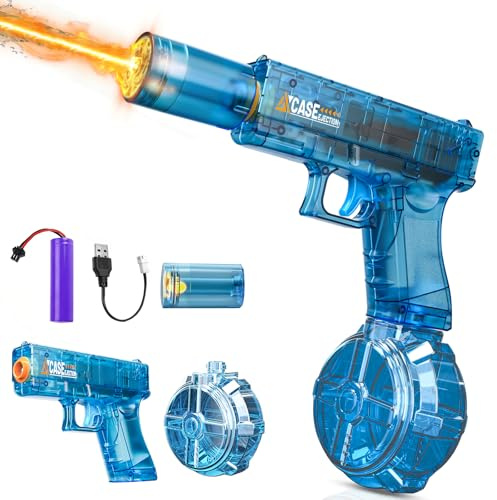 Electric Water Gun for Adults & Kids – 2026 Upgraded Automatic Water Pistol with LED Lights, 320ml Large Capacity, Leak-Proof Magazine – Perfect for Summer Garden, Pool, Beach & Party Battles