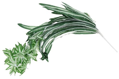 ifundom Realistic Artificial Spider Plant Wall Hanging in Green Plastic, Lightweight and Low-maintenance Decorative Plant for Garden Decoration and Prop Scene Use