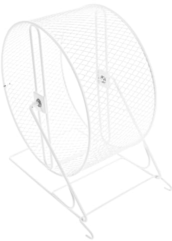 BIUDECO Silent Iron Runner Exercise Wheel for Small Animals and Rats, White Metal Hamster Wheel with Nail Care Support and Easy Maintenance, for Gerbils and Mice