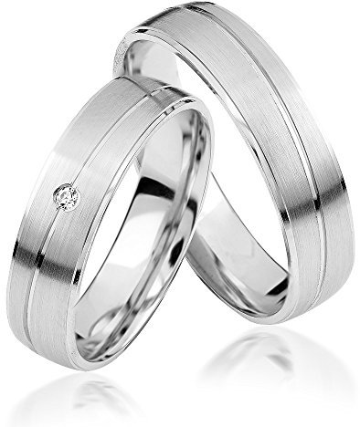 2x Palladium Eheringe Partnerringe Trauringe Verlobungsringe inkl. Gravur und Steine PDJC14-950