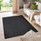 HomebyHome Kurzflor Läufer 60 x 100 cm Anthrazit - Modern Gabbeh-Look Teppich Extra Weich, Pflegeleicht und Langlebig - Ideal für Wohnzimmer, Schlafzimmer und Esszimmer