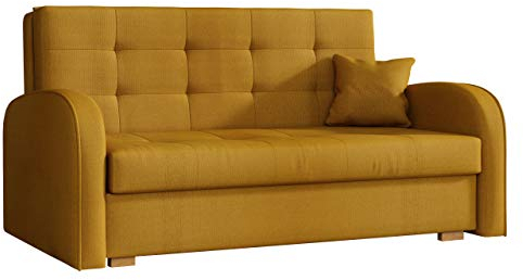 Mirjan24 Schlafsofa Viva Gold III mit Bettkasten, Bettsofa, 3 Sitzer Polstersofa mit Schlaffunktion inkl. Kissen, Sofa, Sofagarnitur, Farbauswahl, Wohnlandschaft (Kronos 01)
