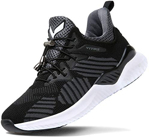 VITIKE Kinder Schuhe Jungen Schuhe Mädchen Sneaker Damen Sportschuhe Outdoor Schuhe Jungen Turnschuhe Laufschuhe Schnürer Freizeit Sportschuhe Kinder Sneaker, 8-schwarz, 35 EU