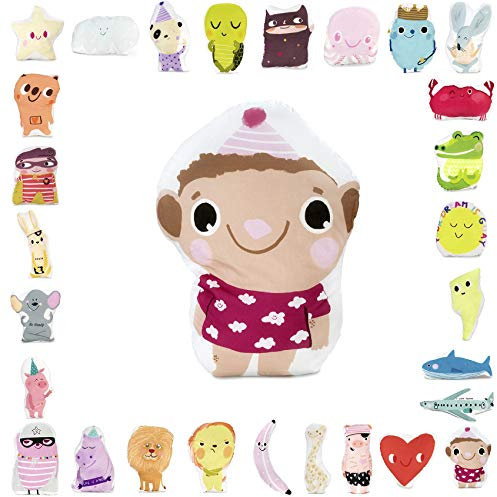 Anti-Stress Kinderkissen Kissen Zierkissen Dekokissen Schmusekissen Kuschelkissen mit Motiv AFFE 50x42cm