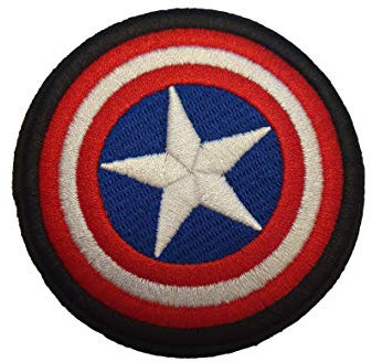 Fat-catz-copy-catz Superhero Shield Iron on Sew on Patch Badge Fancy Dress for T-Shirts Bags 7cm Diameter