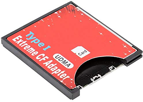 ASHATA Cámara Adaptador de Tarjeta SD a CF, Tarjeta de Memoria WiFi a Lector de Tarjetas Compact Flash, SD a CF Compact Flash Tarjeta Adaptadora Lector para G5 D60, para para