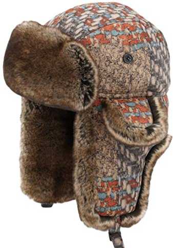 Insun Unisex Warme Fliegermütze Winter Fellmütze Trappermütze mit Kunstfell Mehrfarbig XL