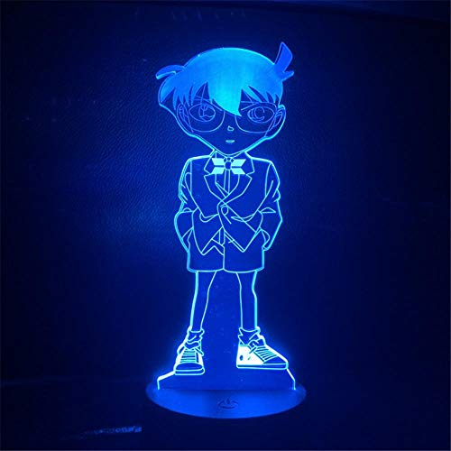 Detective Conan 3D Nachtlicht Farbe ändern Led Illusion Licht Schreibtisch Lampe Dekor Tisch Lampara Conan Anime für Kinder Geburtstagsgeschenk-Mit Fernbedienung