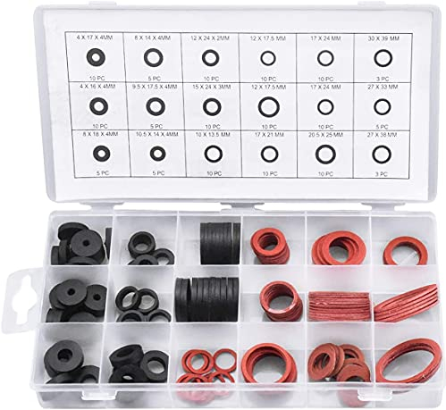 141 PCS O-Ring Gaskets Rubber Sealing Washer Assortment with 18 Popular Sizes for Garden Household Plumbing and Taps