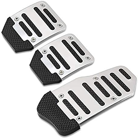 Auto-Pedal Universal-Aluminium-rutschfestes Auto-Tretauto-Modell, für Punto Audi Q5 Skoda Superb 2 Opel Corsa D Su zu&ki SV 650 Renault Espace 4 (Farbe: Blau),Silber