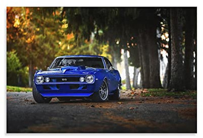 Auto-Poster, Chevrolet Camaro Ss Muscle, Auto, Leinwand, Kunstposter und Wandkunst, Bild, Druck, modernes Familien-Schlafzimmer, Dekor-Poster, 50 x 75 cm